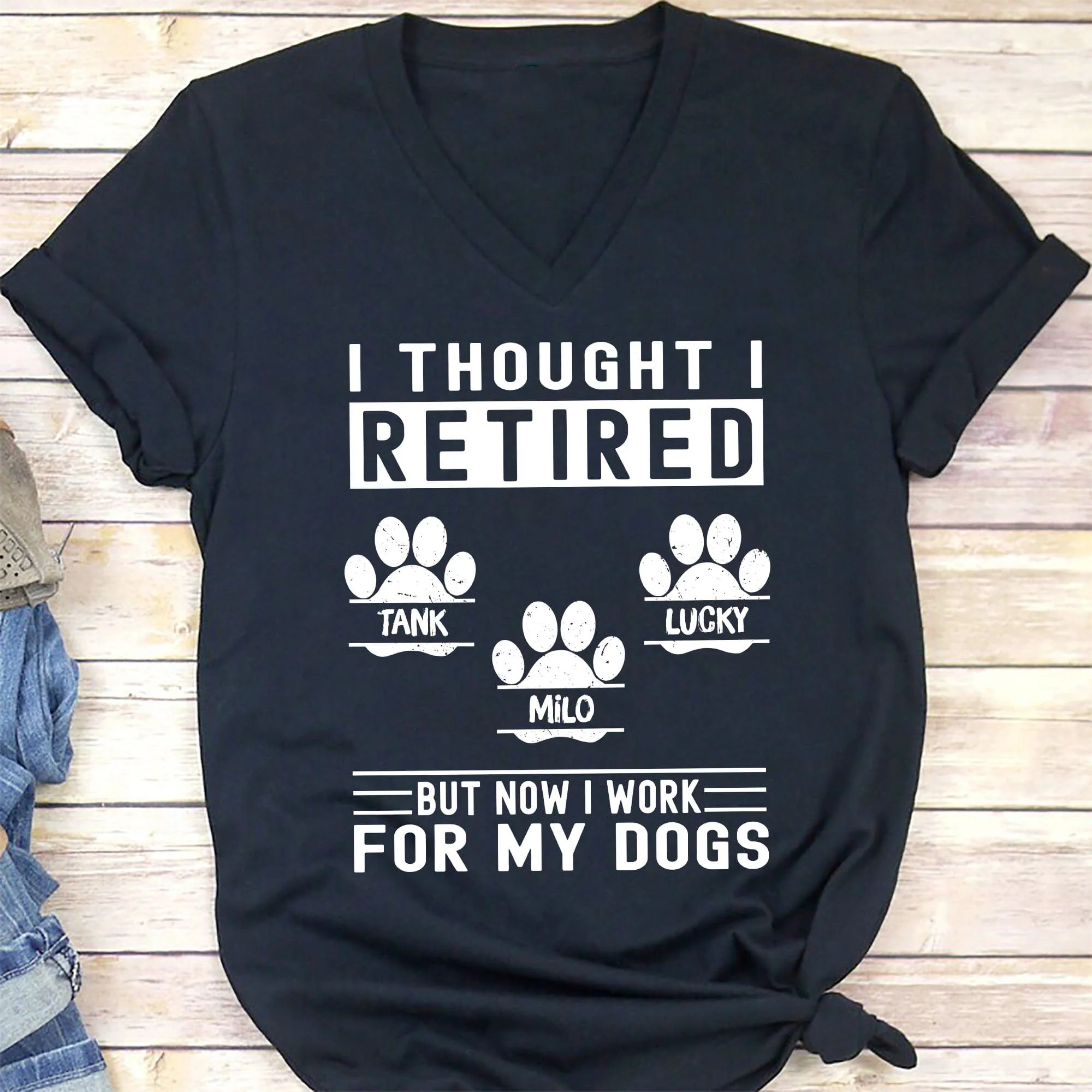 Work For My Dog Personalized Custom Dog Paw Shirt C276 - Image 3