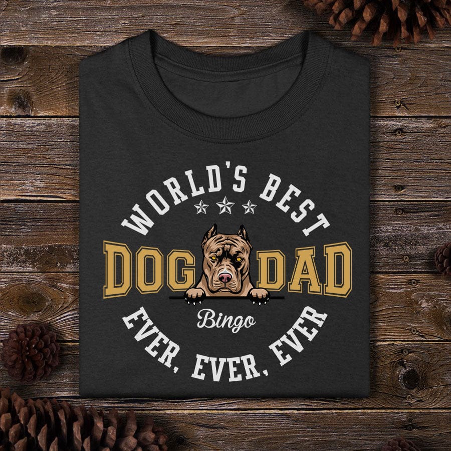 Worlds Best Dog Dad Personalized Custom Dog Frontside Shirt C424 - Image 3