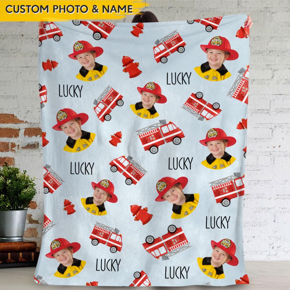 Upload Photo Baby Firefighter Blanket HN590 - Image 3