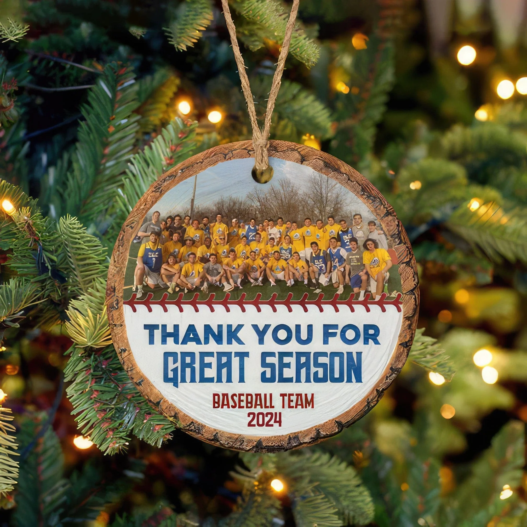 Upload Photo Baseball Ornament, Thank You For Great Season HN590