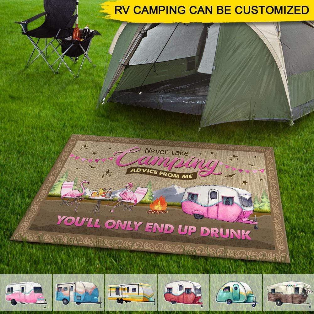 Never Take Camping Advice From Me You'll Only End Up Drunk Patio Rug, Patio Mat HN590 - Image 2
