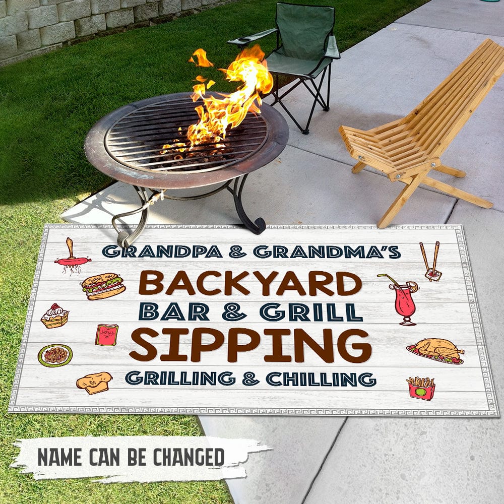 Sipping, Grilling & Chilling Camping Patio Rug, Patio Mat 892375 - Image 2