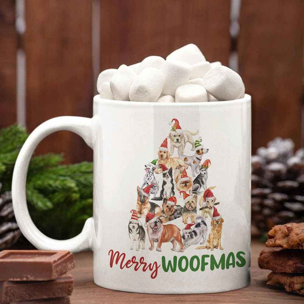 Merry Catmas Woofmas Cat Dog Coffee Mug HN590 - Image 3