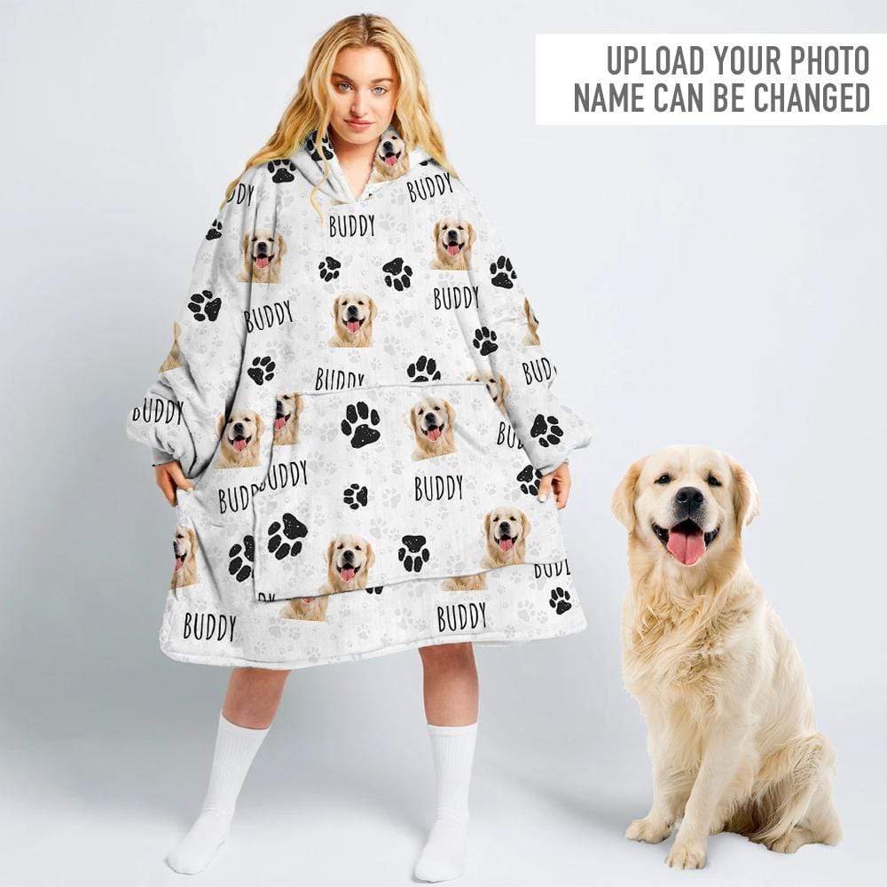 Custom Text And Upload Photo Dog Cat Hoodie Blanket 891315 - Image 4