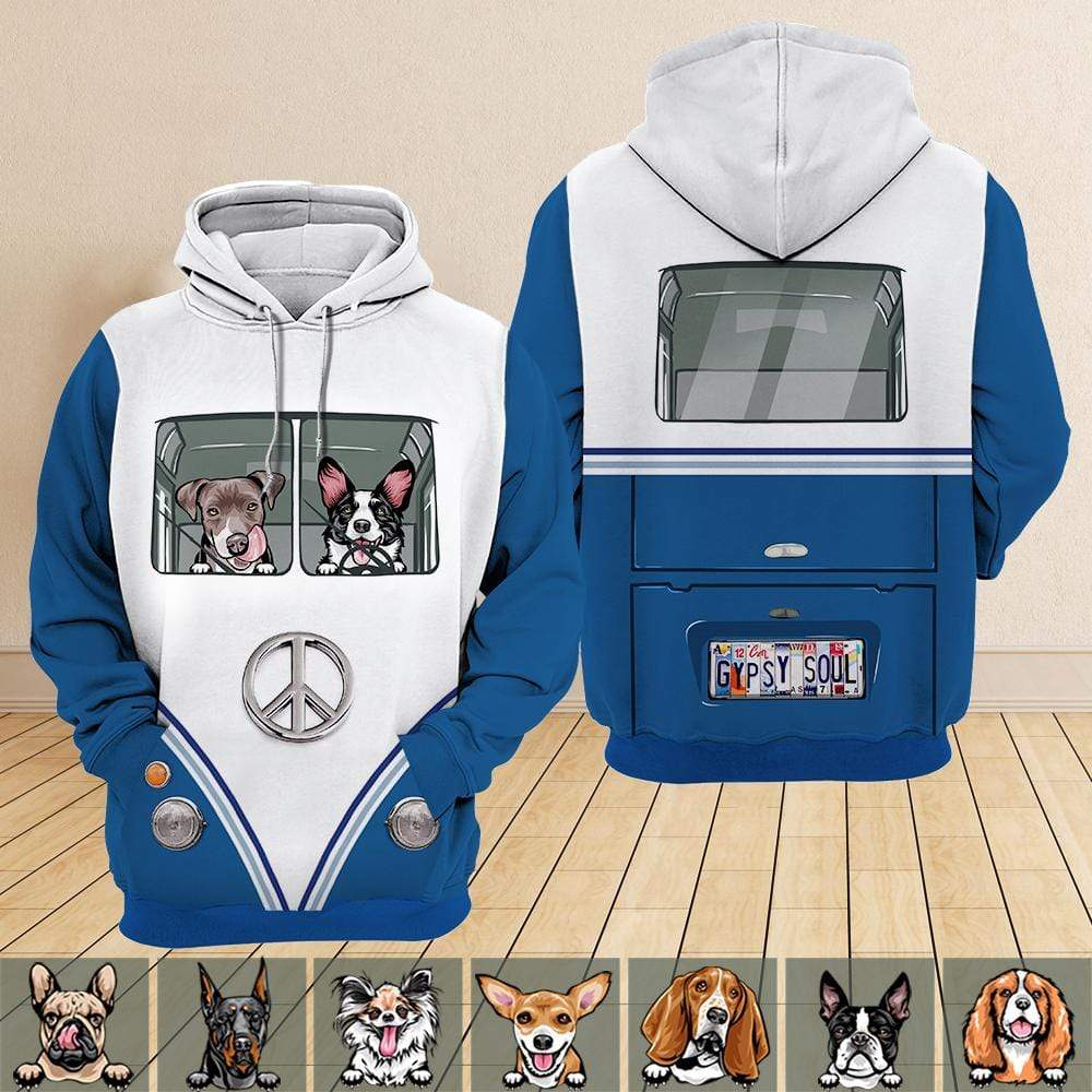 License Plate Bus Dog Hoodie Raglan Hoodie, AOP Hoodie HN590 - Image 2