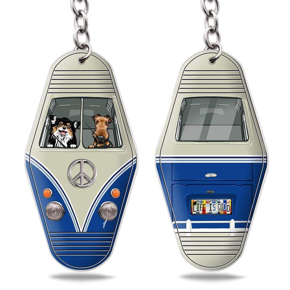 License Plate Dog Keychain, Hexagon Keychain HN590 - Image 2