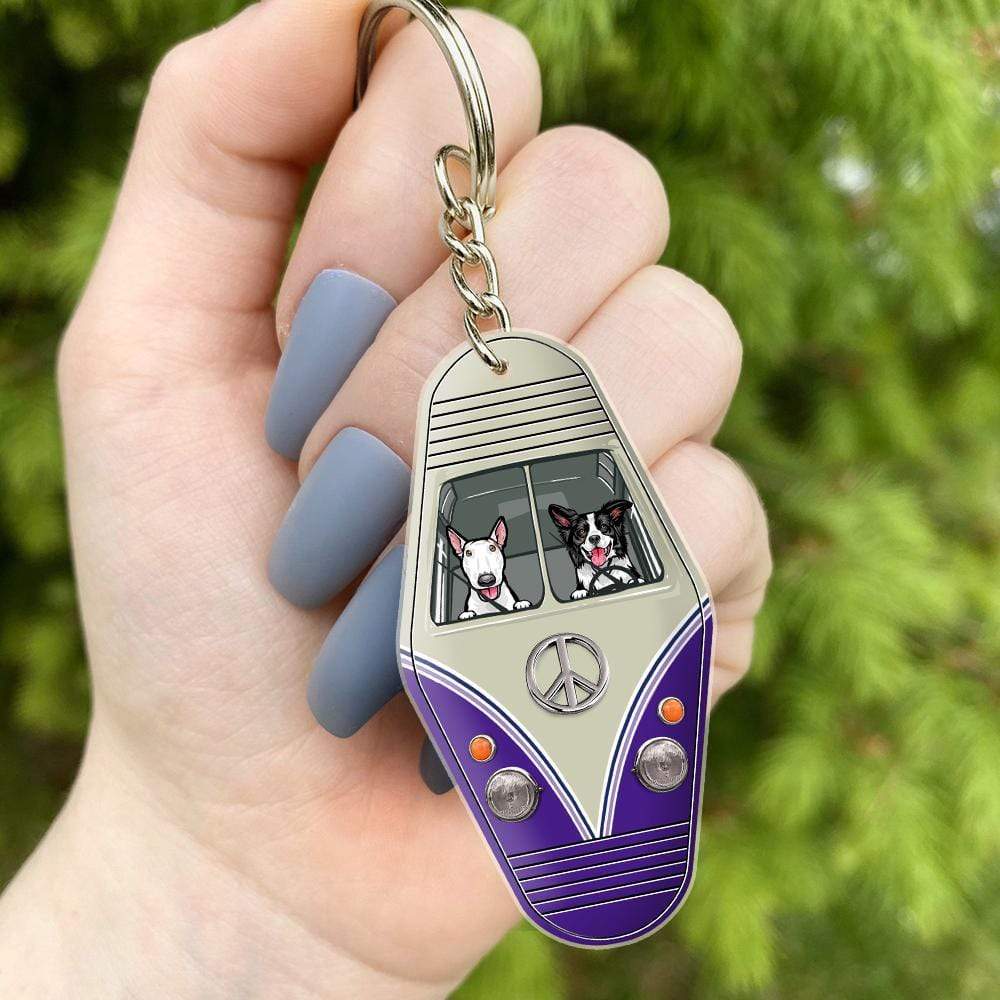 License Plate Dog Keychain, Hexagon Keychain HN590 - Image 3