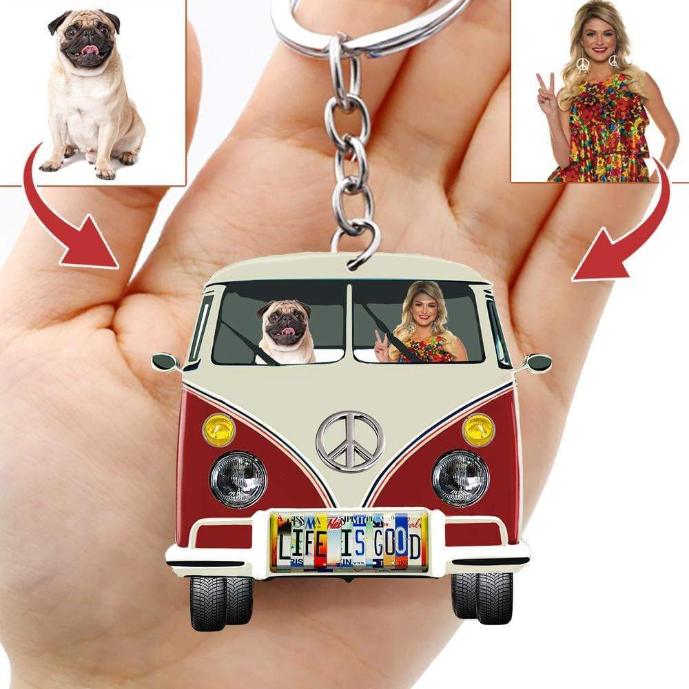 Custom Photo Dog Human Keychain, Gift For Dog Lover K228 HN590 - Image 2
