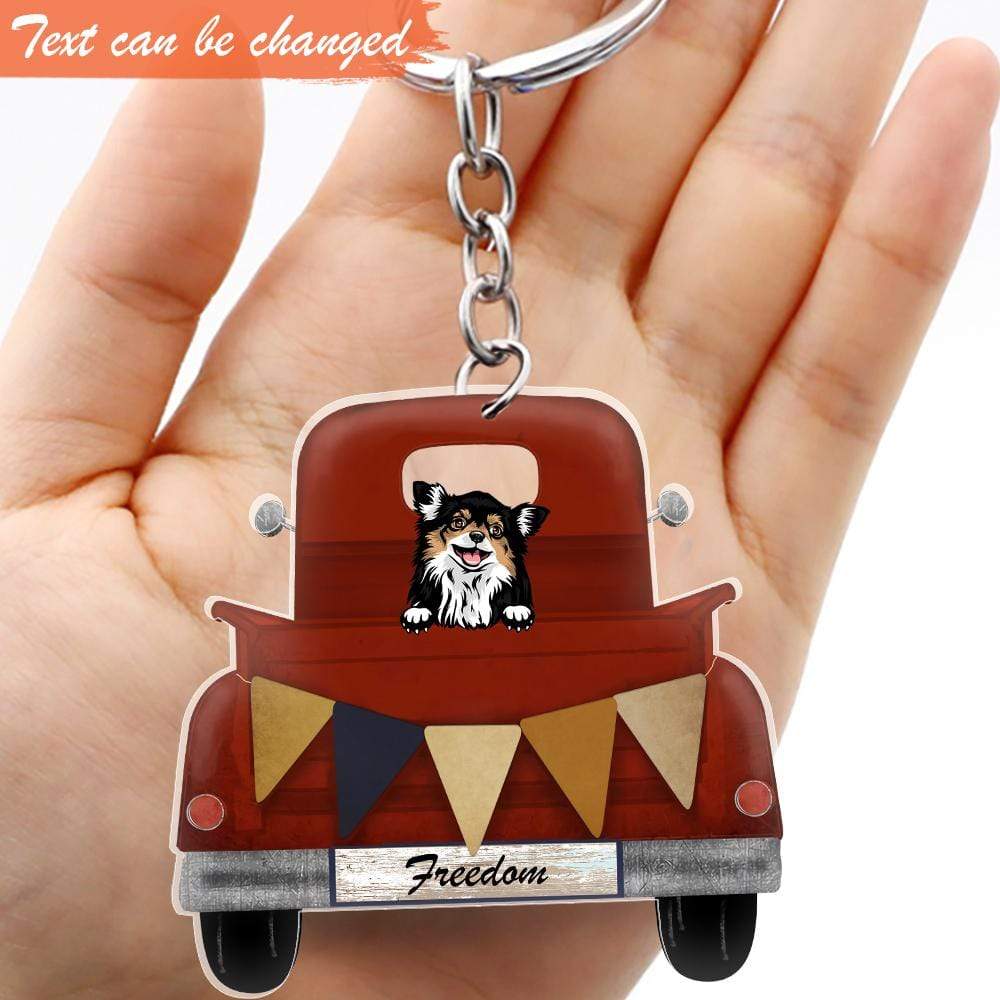 Vintage Truck Dog Breeds Custom Double Sided Design Keychain, Dog Lover Gift HN590 - Image 2