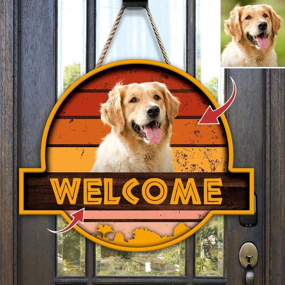 Welcome Sunset Dog Wooden Door Sign, HN590 - Image 4