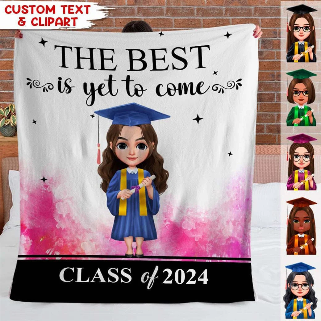 The Best Is Yet To Come Graduation Blanket, Gift For Graduation Daughter HN590 - Image 2