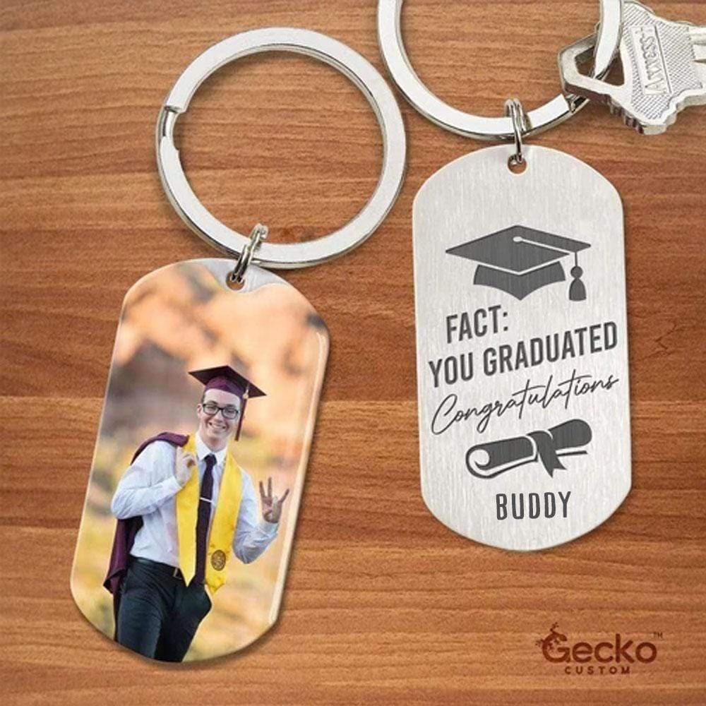FACT: You Graduated. Congratulations Graduation Metal Keychain HN590 - Image 2