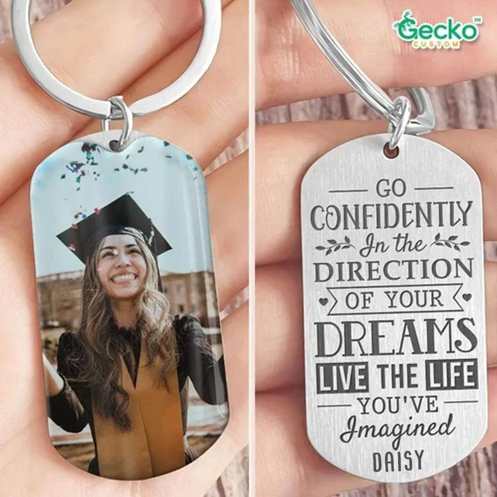 Live The Life You've Imagined Graduation Metal Keychain HN590