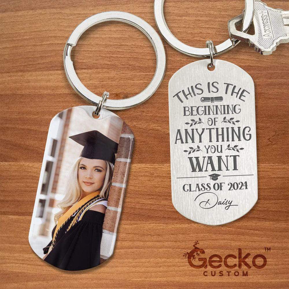 This Is The Beginning Of Anything You Want Graduation Metal Keychain HN590 - Image 9