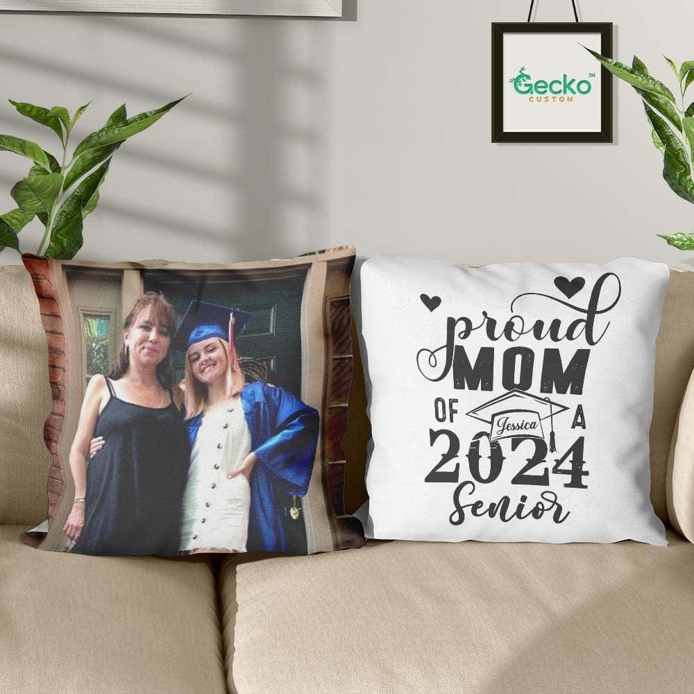Proud Mom Of Senior Graduation Throw Pillow 890351 - Image 2