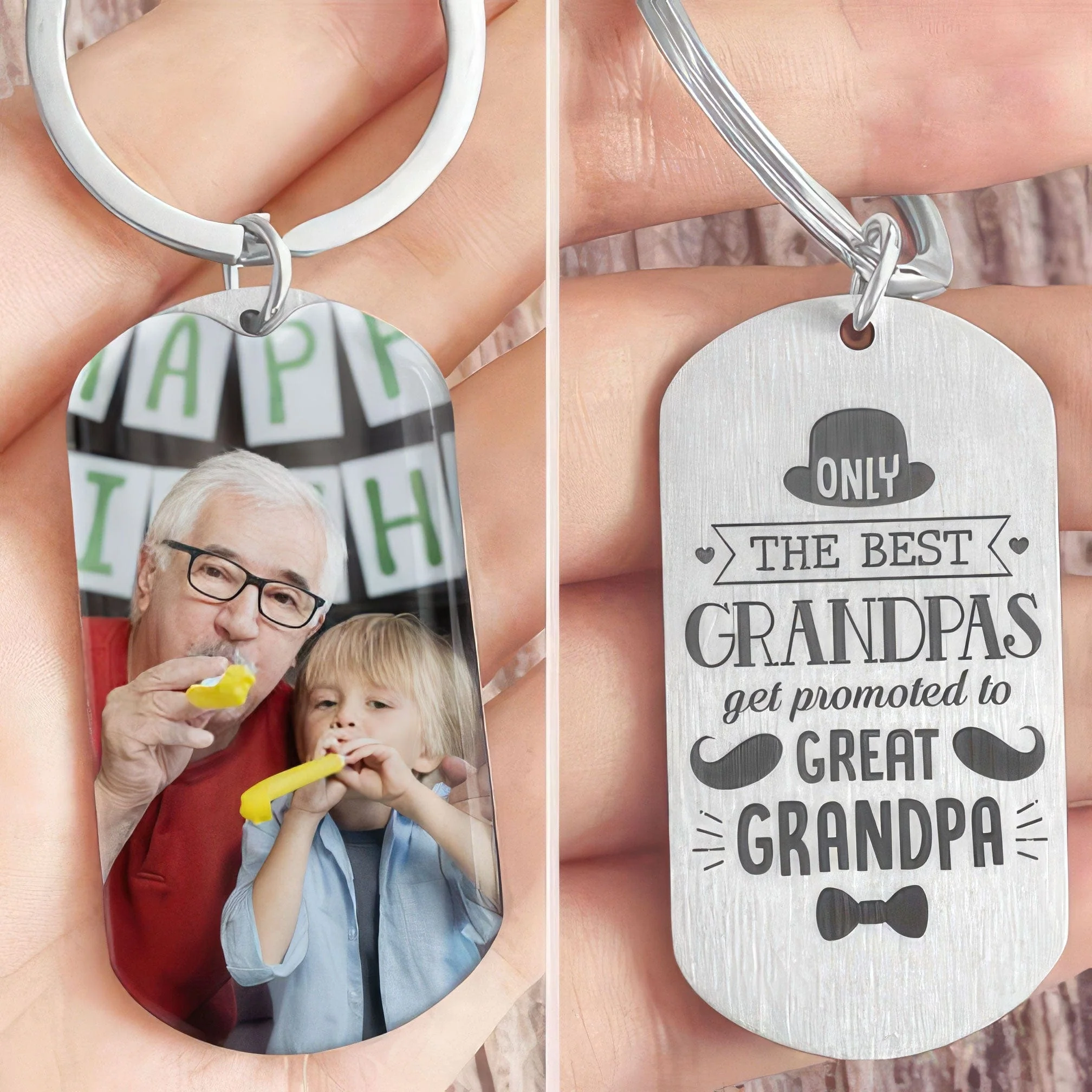 Only The Best Grandpas Grandpa Family Metal Keychain HN590