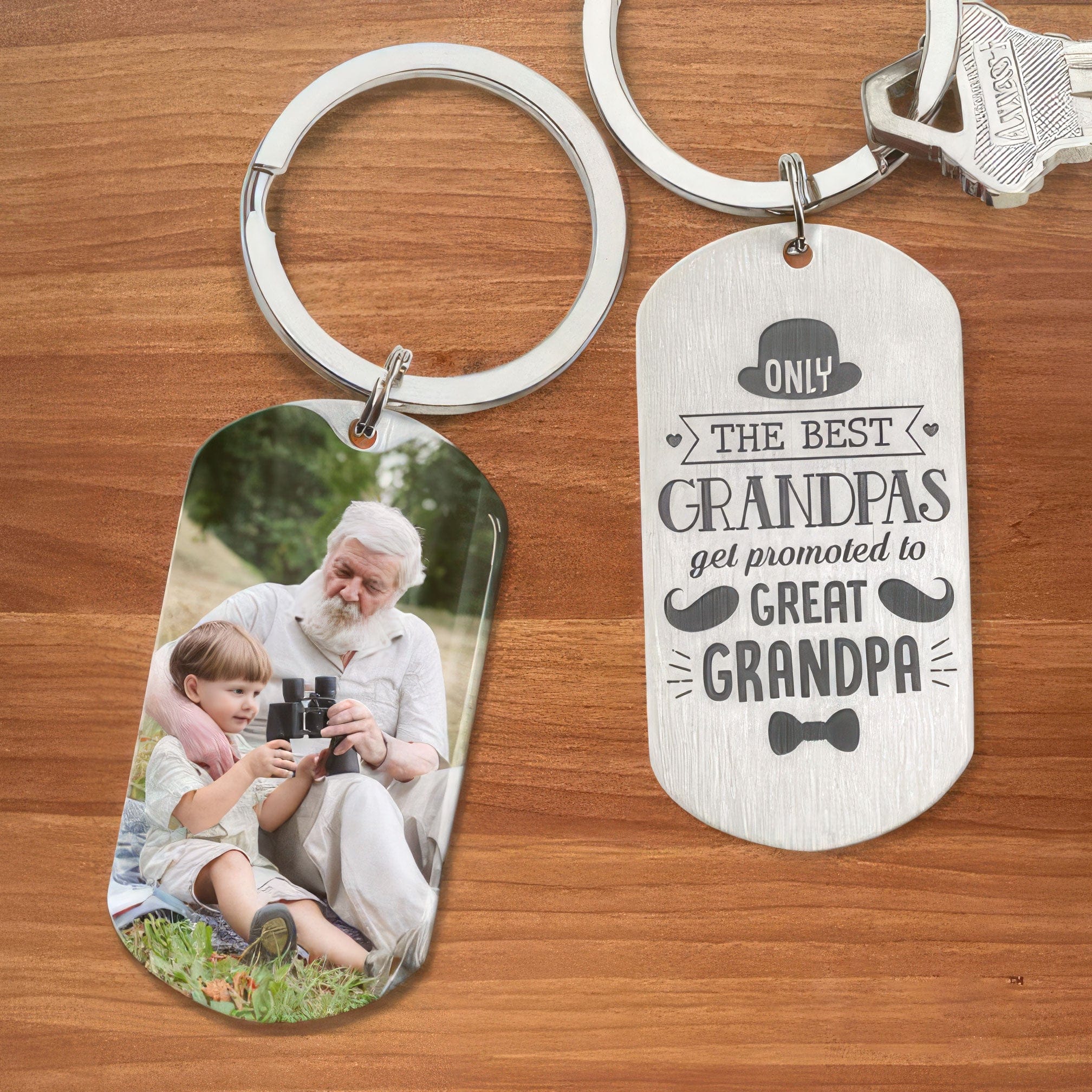 Only The Best Grandpas Grandpa Family Metal Keychain HN590 - Image 2