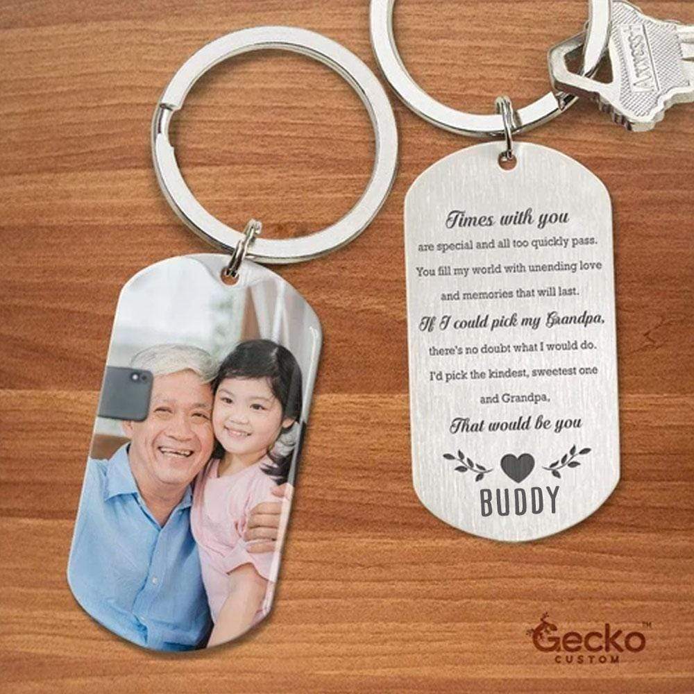 Times With You Are Special And All Too Quickly Pass Grandpa Family Metal Keychain HN590 - Image 2