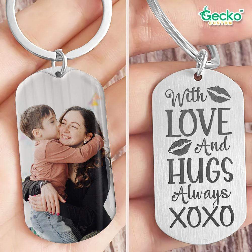 With Love And Hugs Always XOXO Mom Family Metal Keychain 890677