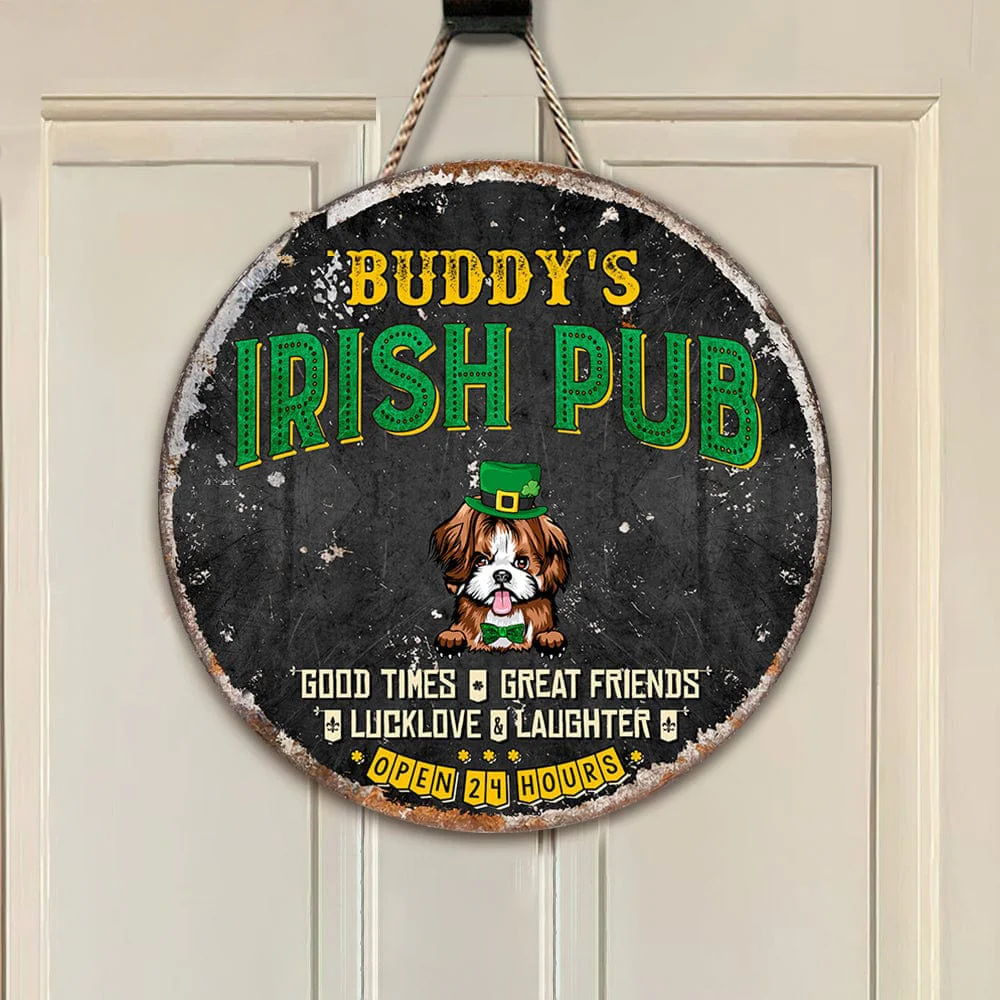 Irish Pub St.Patrick's Day Dog Wooden Door Sign 892367 - Image 3