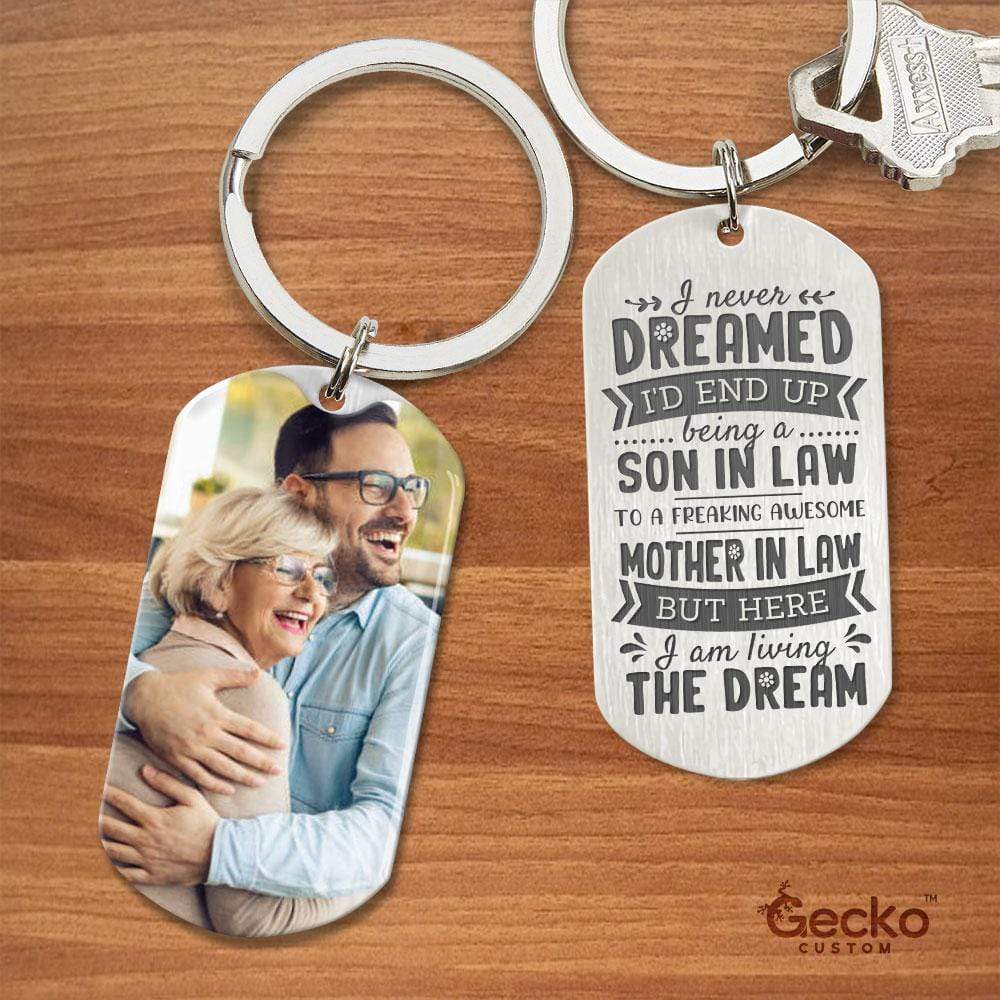 A Freaking Awesome Mother In Law Step Mother Family Metal Keychain HN590 - Image 2
