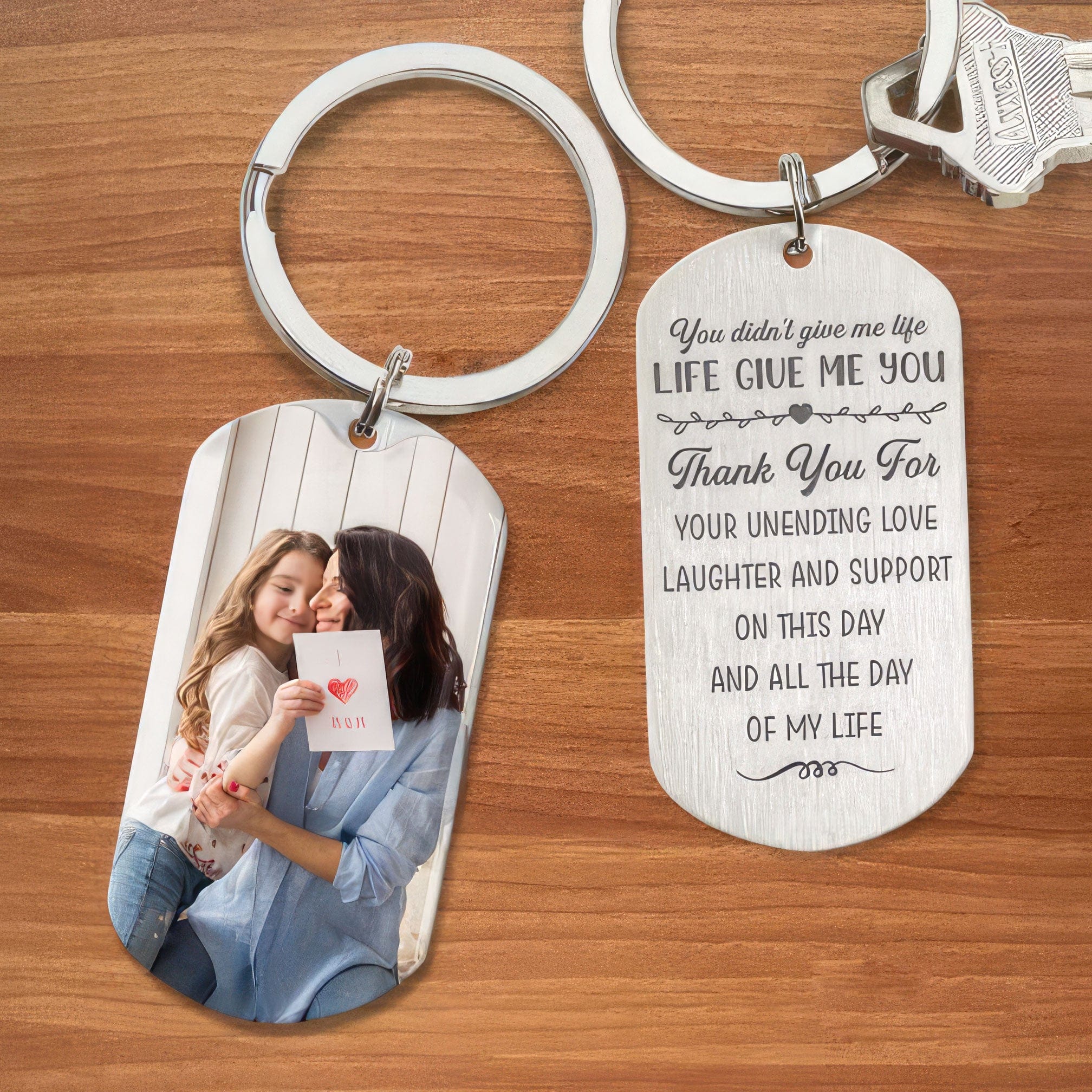 Life Give Me You Step Mother Family Metal Keychain HN590 - Image 2