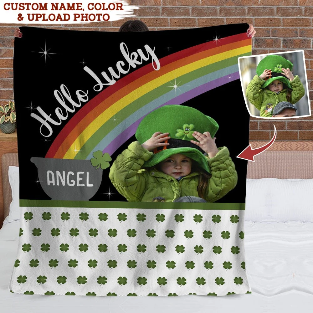 Hello Lucky Shamrock St.Patricks Day Blanket HN590