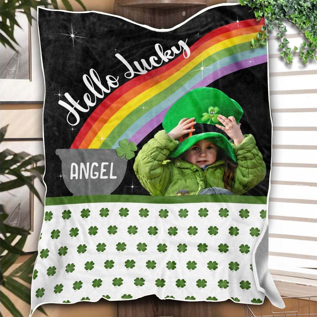 Hello Lucky Shamrock St.Patricks Day Blanket HN590 - Image 4