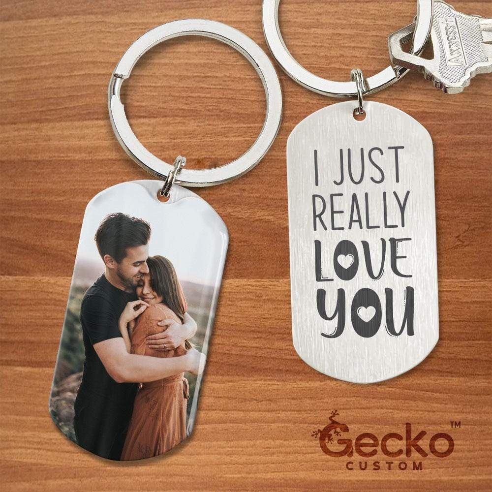 I Just Really Love You Valentine Metal Keychain HN590 - Image 2