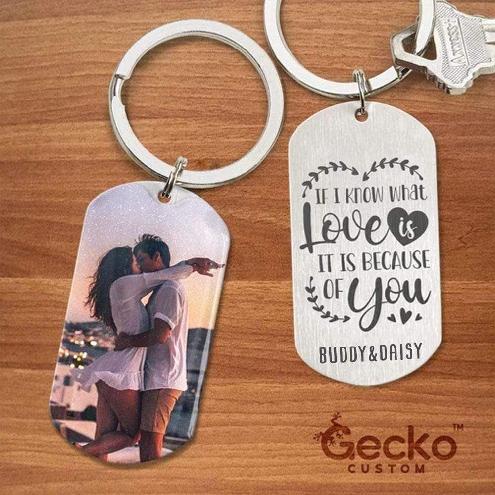 It Is Because Of You Valentine Metal Keychain HN590 - Image 2