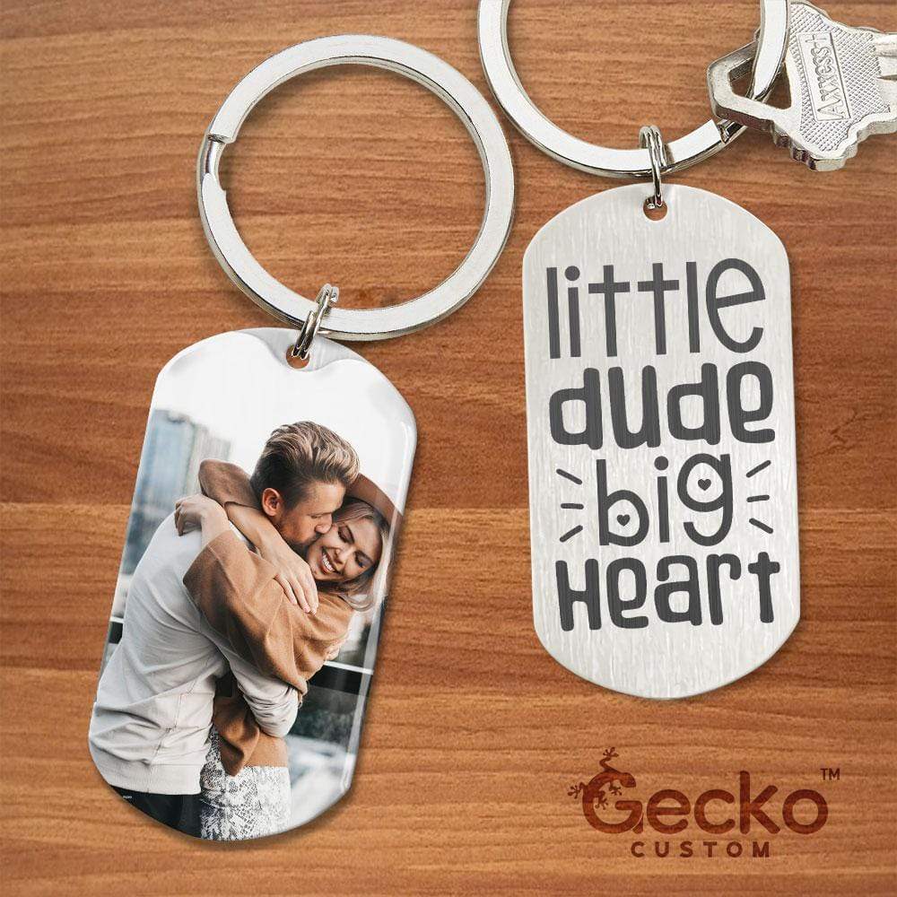 Little Dude Big Heart Valentine Metal Keychain HN590 - Image 2