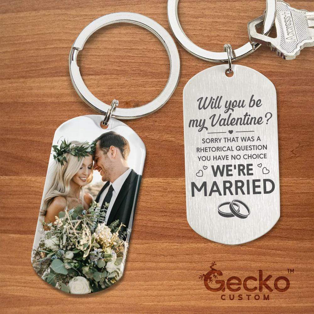Will You Be My Valentine Metal Keychain HN590 - Image 2