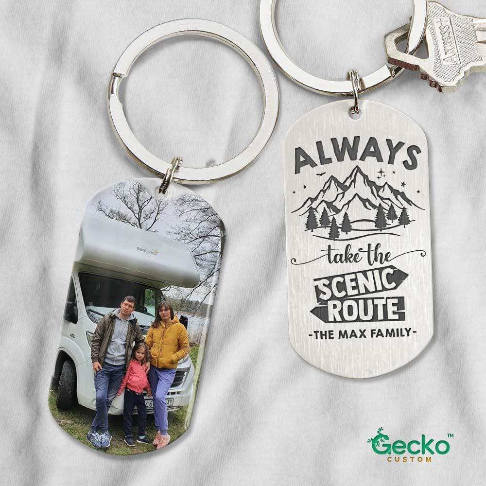 Always Take The Scenic Route Camping Metal Keychain HN590 - Image 2