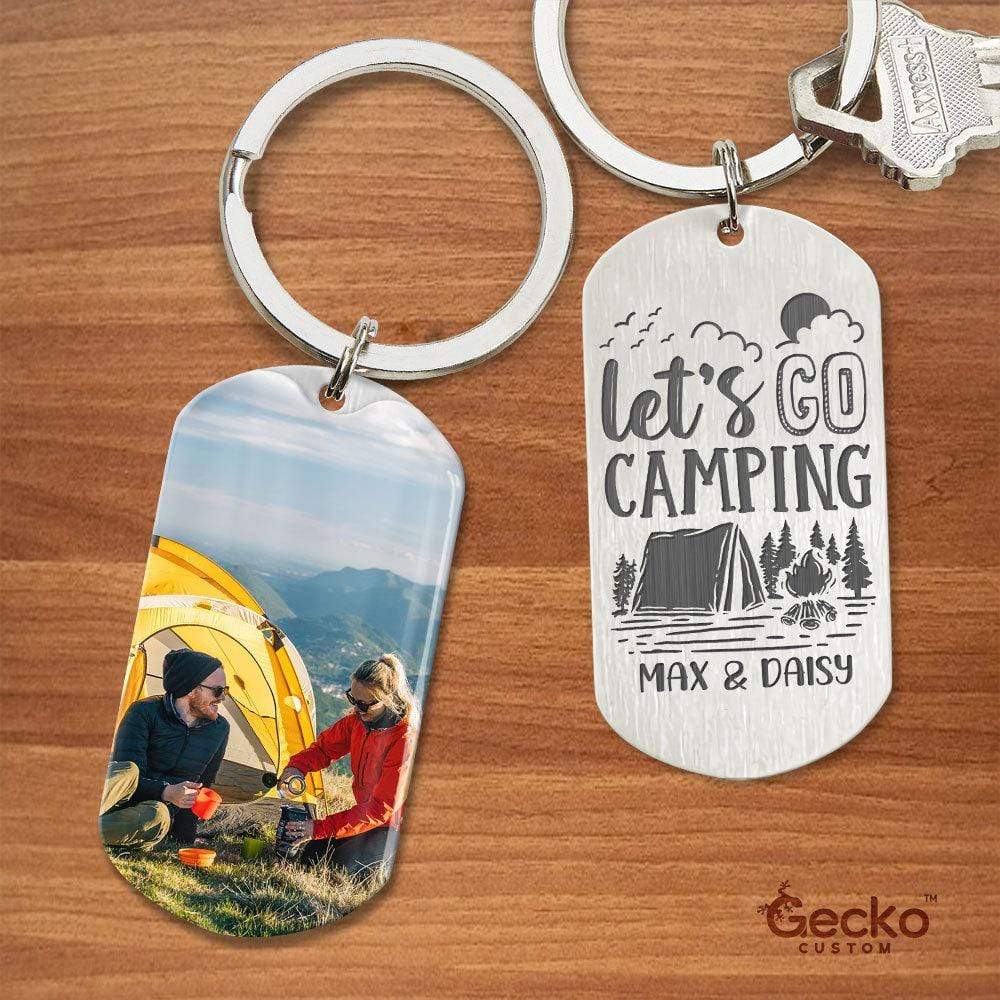 Let's Go Camping Metal Keychain, Camping Gift HN590 - Image 2