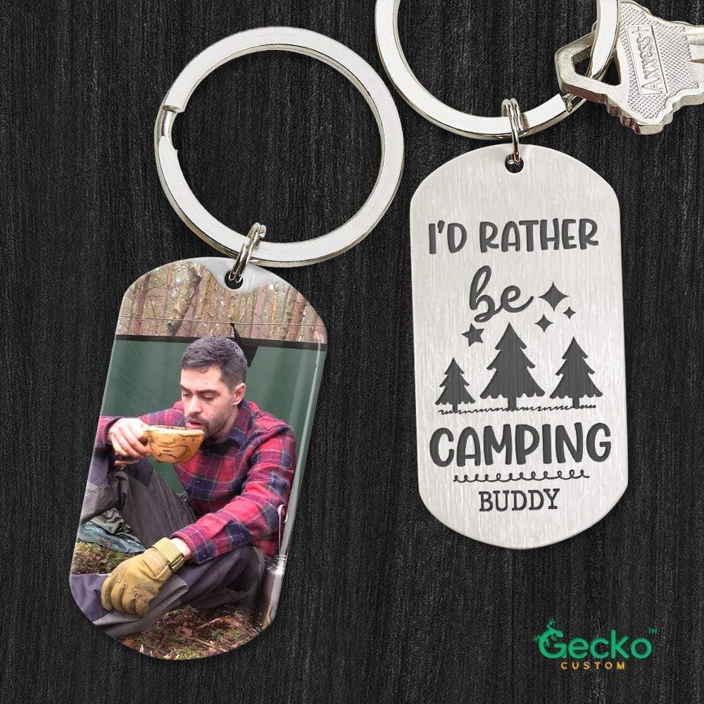 I'd Rather Be Camping Metal Keychain HN590 - Image 2