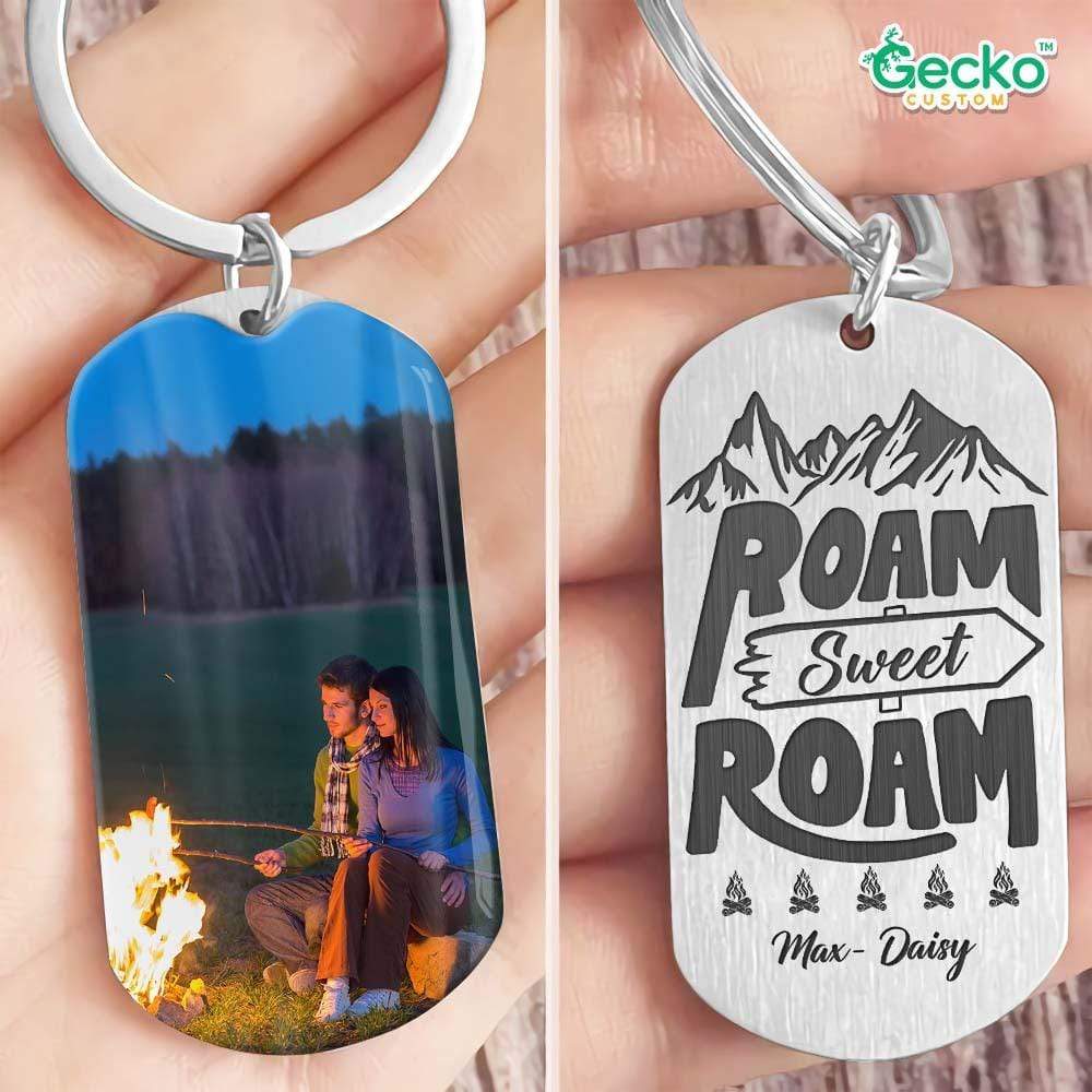 Roam Sweet Roam Camping Metal Keychain HN590