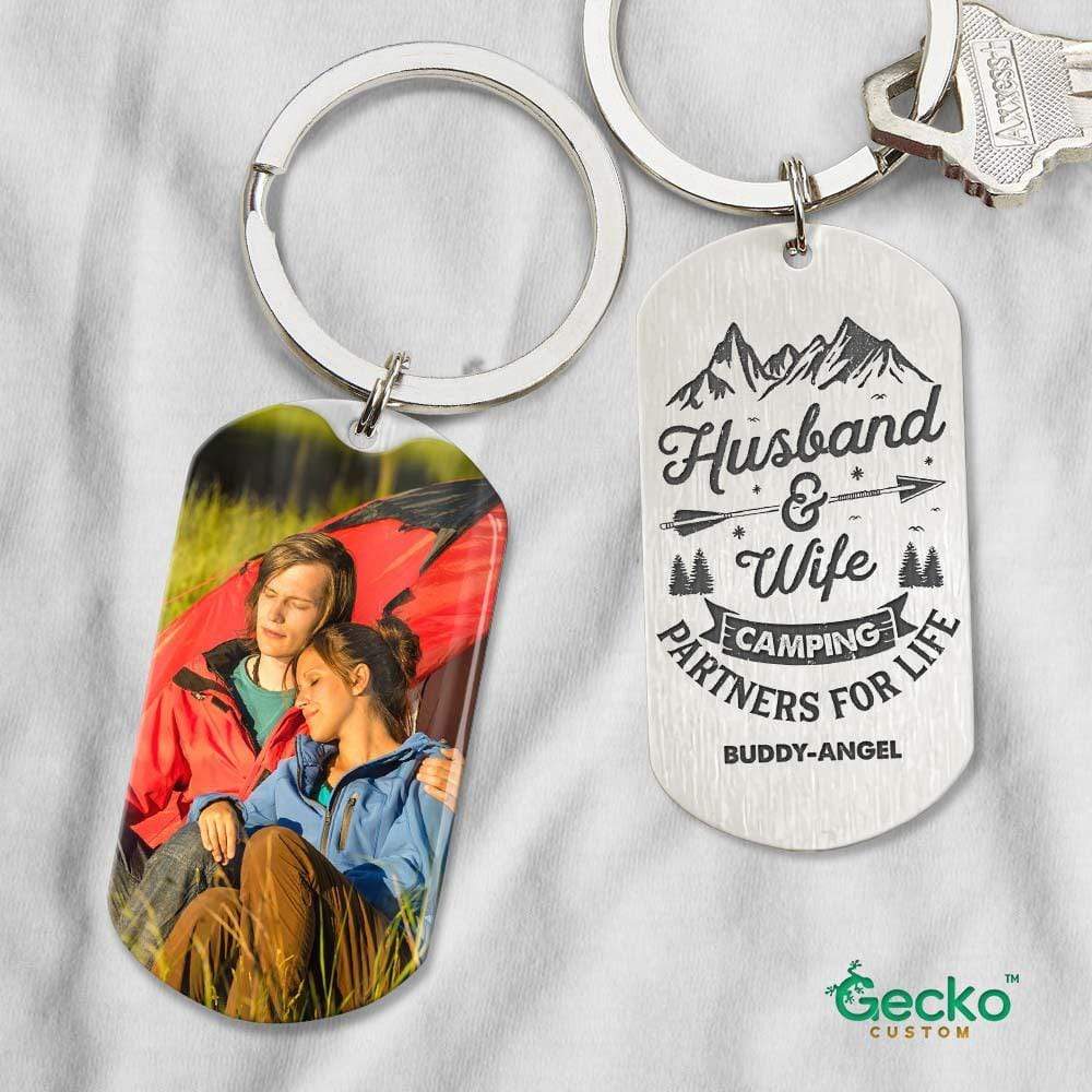Husband And Wife Camping Metal Keychain HN590 - Image 2