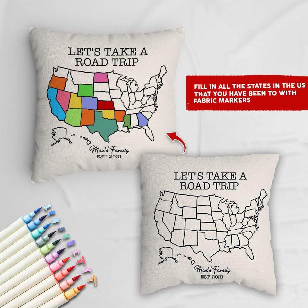 Personalized USA Photo Map Pillow, 50 States Travel Map Gift HN590 - Image 3