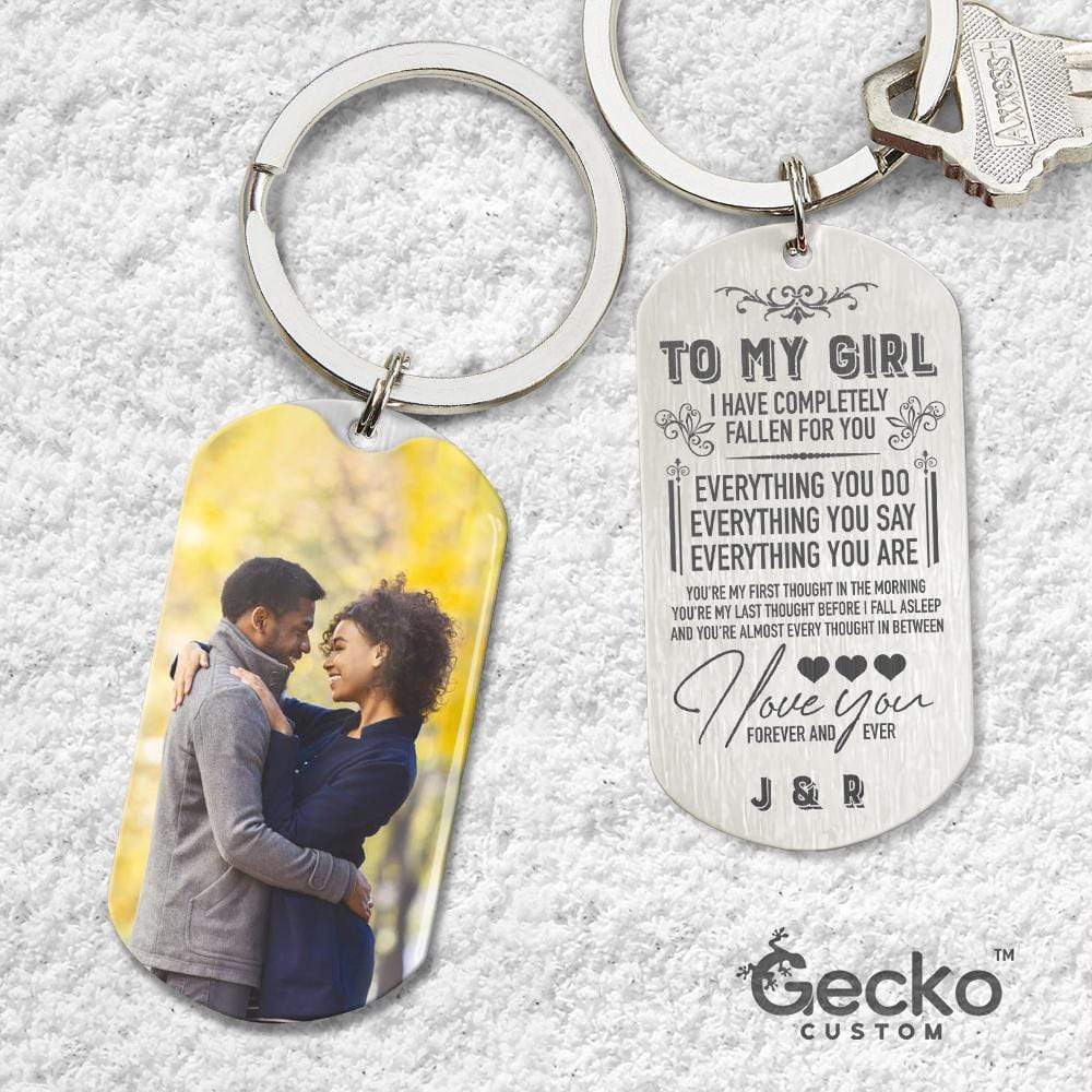 I Have Completely Fallen For You Couple Metal Keychain, Valentine Gift HN590 - Image 2