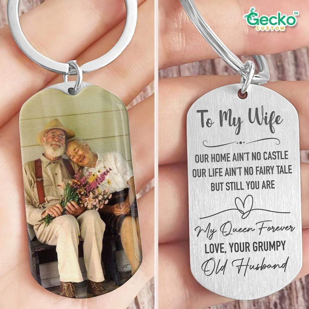 Our Home Ain't No Castle Couple Metal Keychain, Valentine Gift HN590