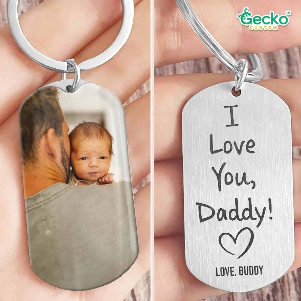 I Love You Dad Metal Keychain HN590