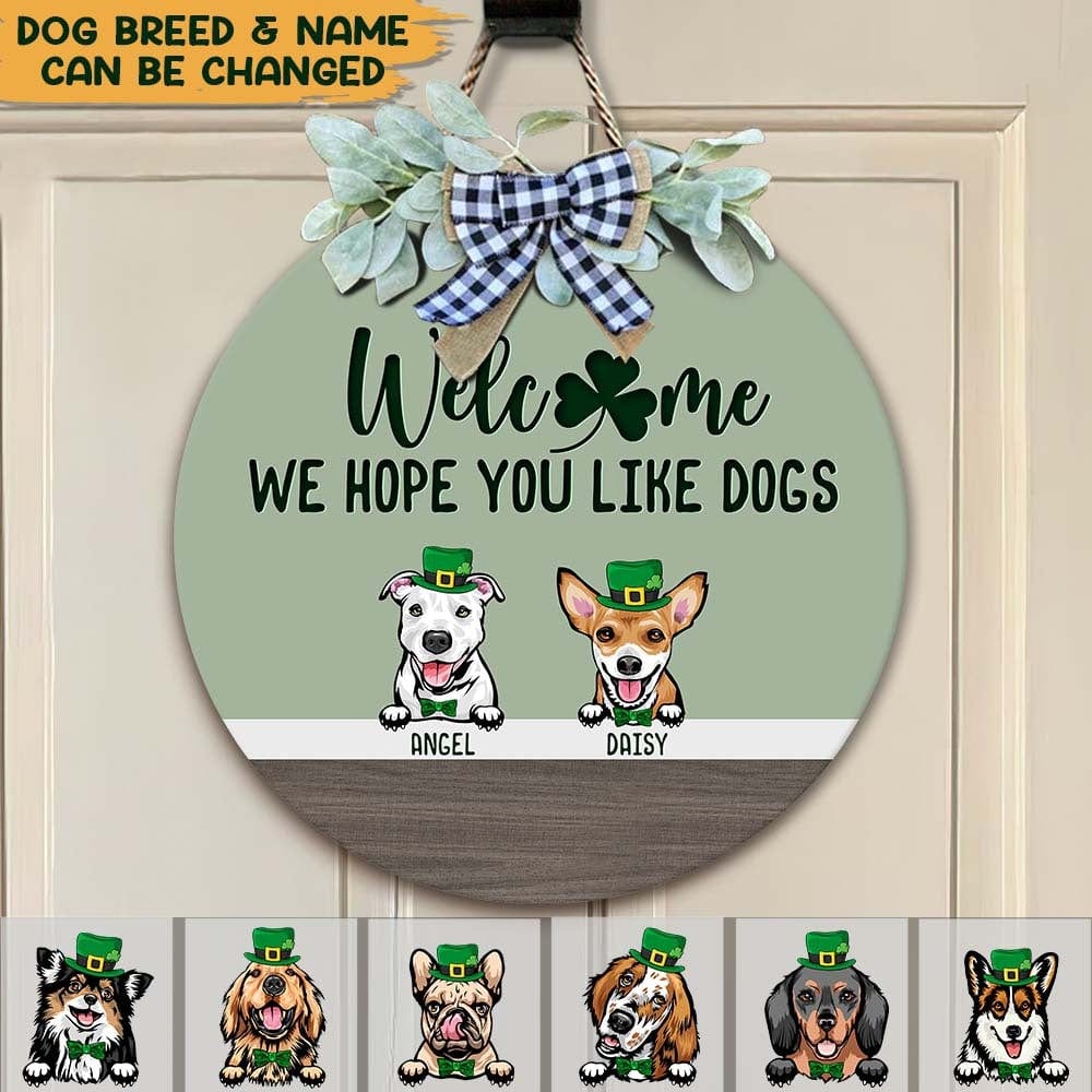 Irish Wood Door Sign With Dog, St.Patrick's Day Door Wreath HN590 - Image 4