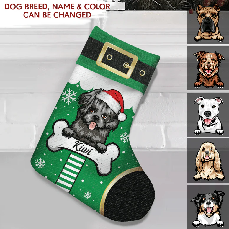 Customize Santa Outfit Christmas Stocking, Dog Christmas Stocking 898029 - Image 3