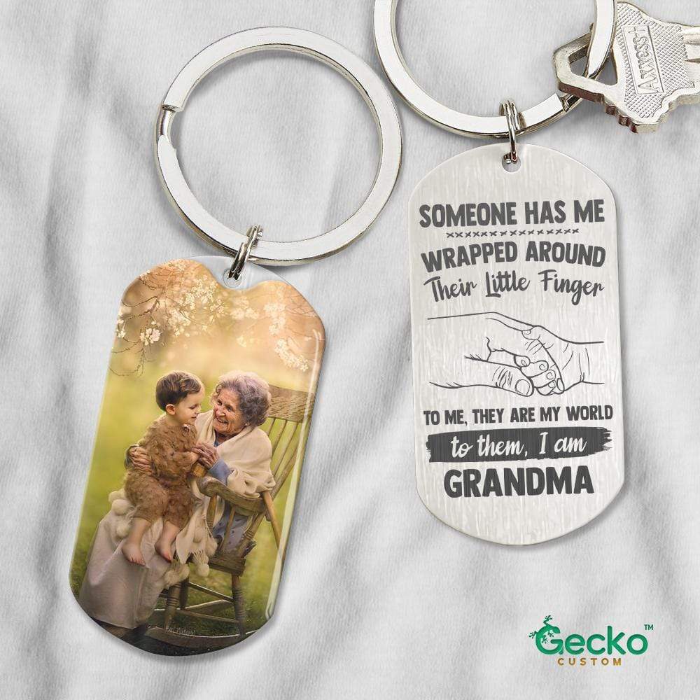 Someone Has Me Wrapped Around Grandma Family Metal Keychain HN590 - Image 2