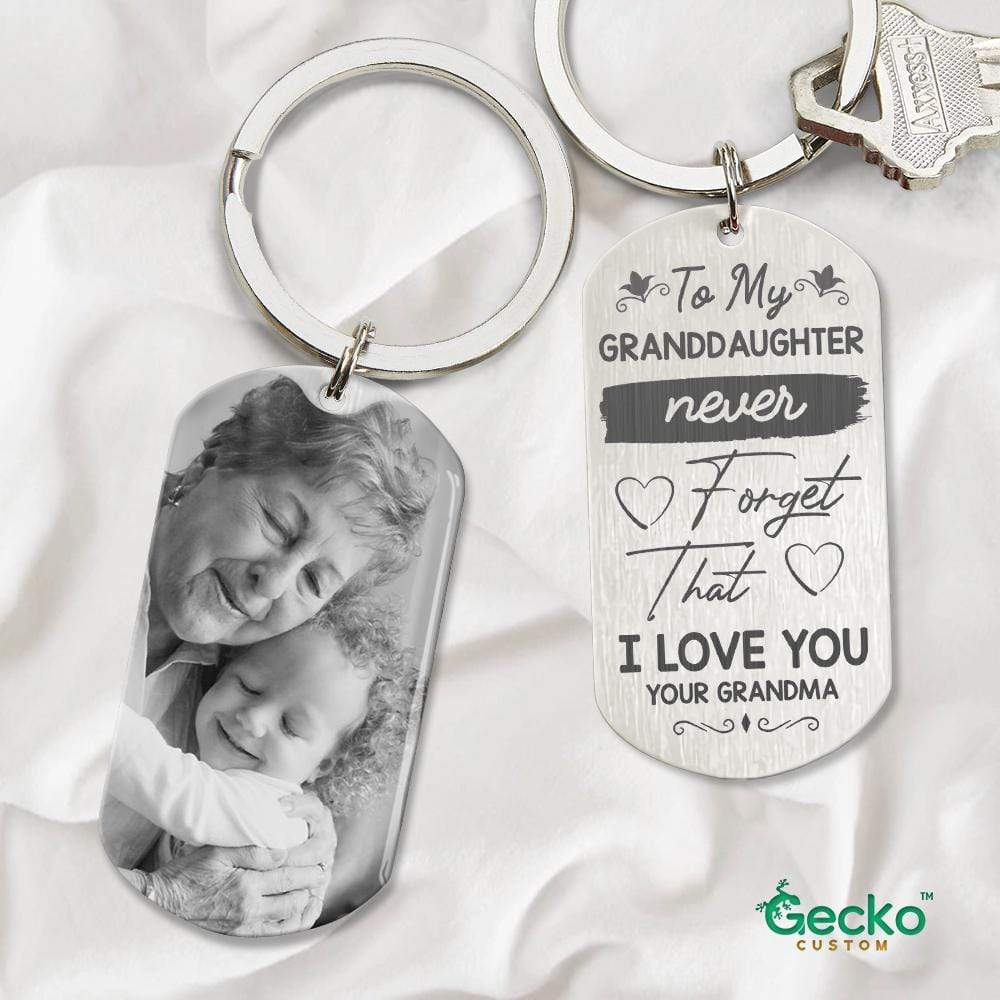 To My Granddaughter Never Forget That I Love You Family Metal Keychain HN590 - Image 2