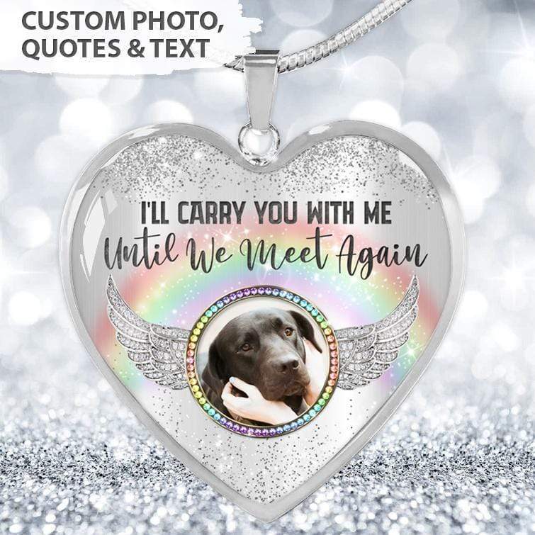 A Piece Of My Heart Is At Rainbow Bridge Memorial Necklace, Photo Necklace HN590 - Image 3