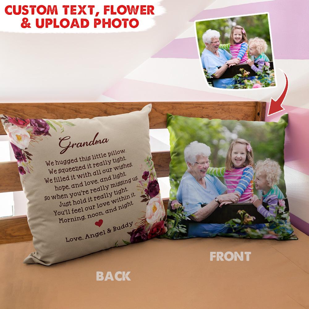 I Hugged This Little Pillow Family Pillow, Grandma Gift HN590 - Image 2