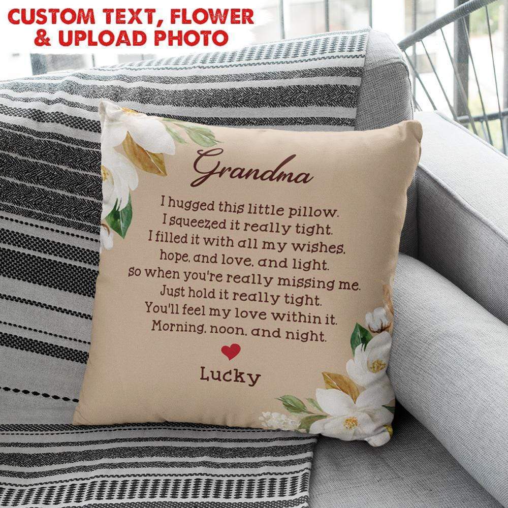 I Hugged This Little Pillow Family Pillow, Grandma Gift HN590 - Image 3
