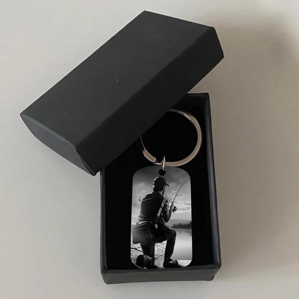 We Hooked The Best Daddy Fishing Metal Keychain, Custom Photo Keyring, Fisherman Keychain HN590 - Image 5