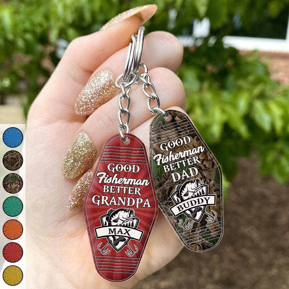Good Fisherman Better Dad/Grandpa Vintage Keychain, Gift For Fisherman HN590